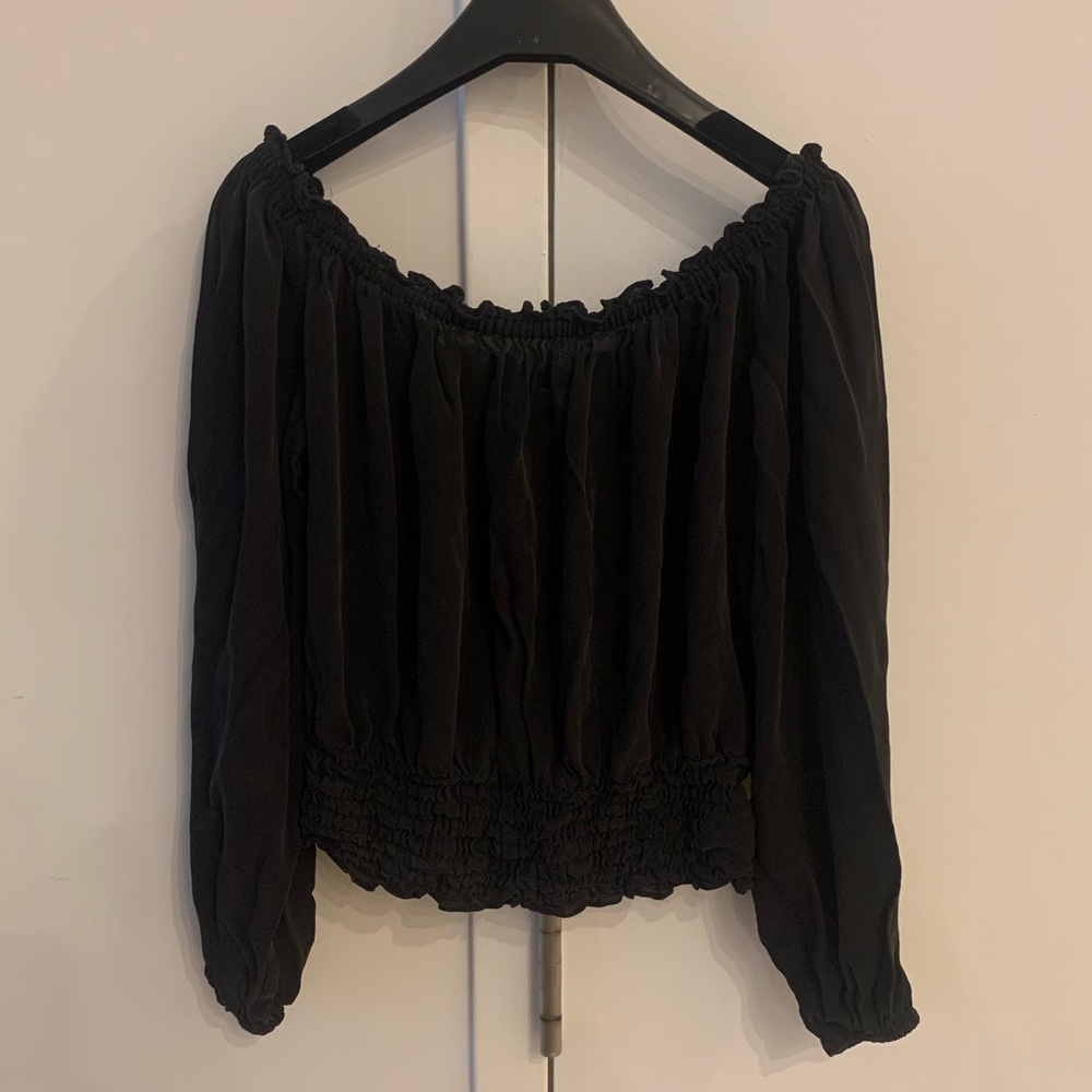 Black Michael Kors off the shoulder blouse. Can also be worn not off shoulder